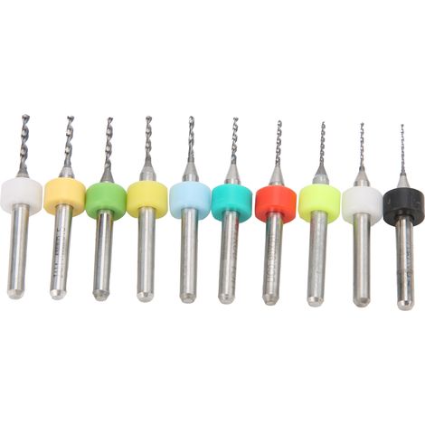 10 mini forets hélicoïdaux en acier tungstène pour la réparation et la gravure de circuits imprimés, diamètre 0,6 à 1,5 mm (1/5)