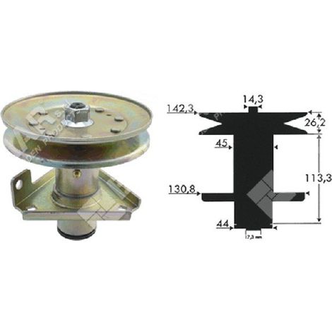 Portalama altezza 140 mm per trattorini JOHN DEERE AM124511 COMPATIBILE - 023180