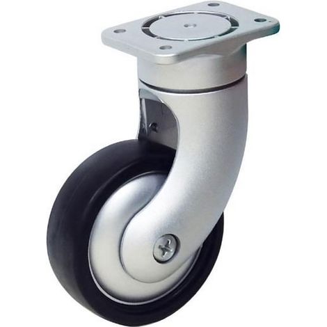 Roulette pivotante sur platine - Blocage : Sans - Diamètre : 75 mm - Hauteur totale : 120 mm - ITALIANA FERRAMENTA