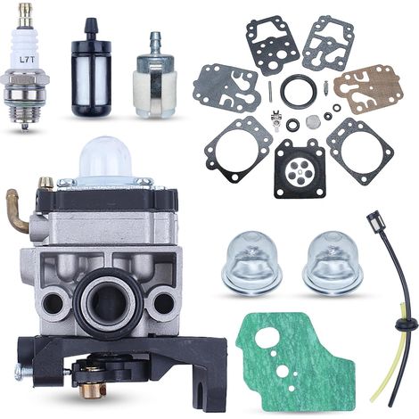 Carburateur Debroussailleuse pour Honda GX35 GX25 GX22 GX31 Carburateur Remplace OEM 16100-Z0Z-034 avec Joint, Bougie d'Allumage, Tuyau, Bulles d'Huile, Filtre à Essence Pieces Detachees (1/5)
