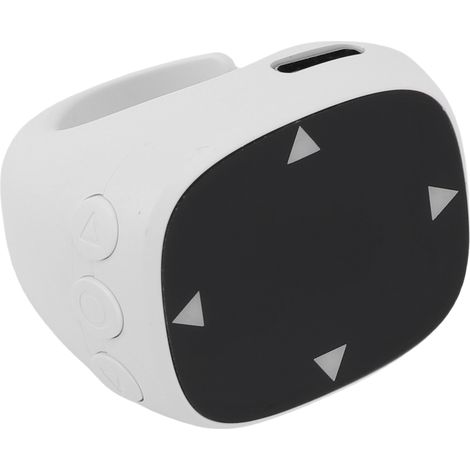 Télécommande Bluetooth du bout des doigts avec fonction de changement de page pour applications vidéo, portée de 10 m, anneau de défilement pour téléphone et tablette (blanc). (1/5)