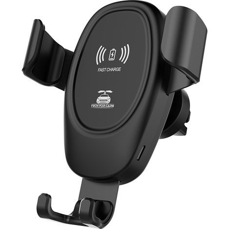 Car phone holder with wireless charger, black (1/5)