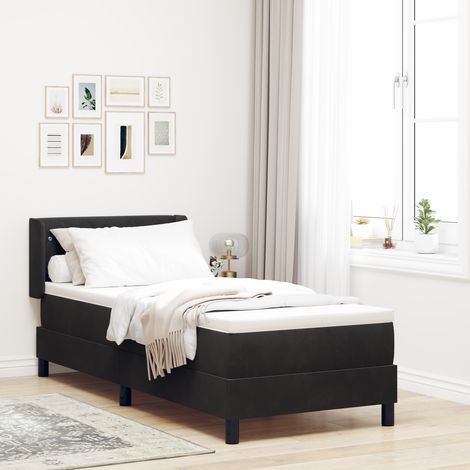 Box Spring Bed with Headboard Manual Black 200 x 80 cm Velvet vidaXL (1/5)