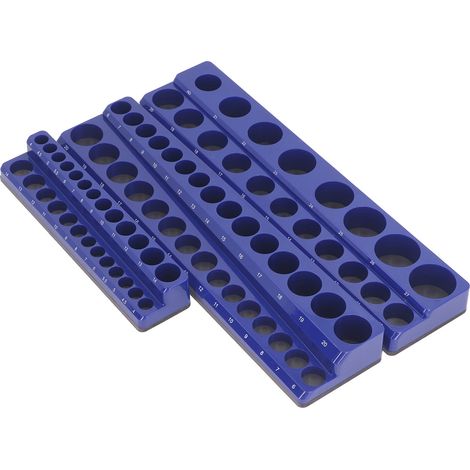 Ensemble de 3 organisateurs de douilles magnétiques : porte-douilles standard et profondes métriques de 1/2 po, 3/8 po et 1/4 po. (1/5)