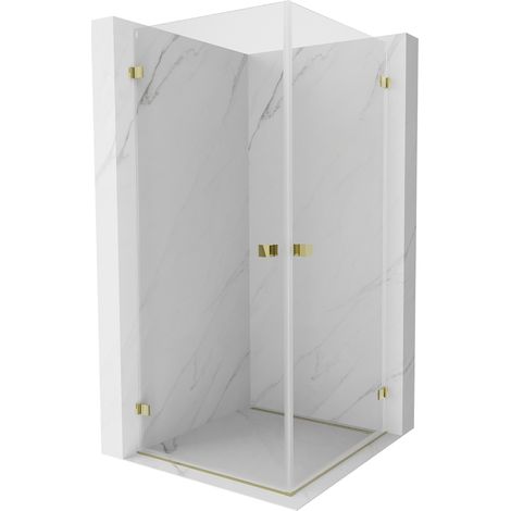 Cabine de douche pivotante Mexen Lunar-B Duo 90 x 90 cm, transparent, or - 832-090L-090P-50-00 (1/5)
