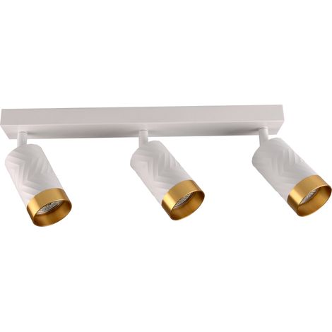 Plafonnier-applique 3 spots blanc/or GU10 Arras Polux (1/5)