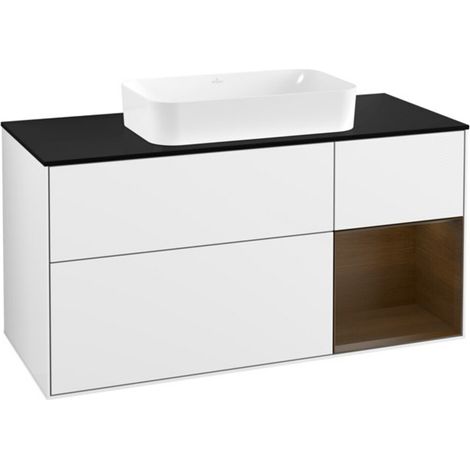 V&B Waschtischunterschrank Wandbeleuchtung Finion 120cm, Pl b m, Rg r wal ven, glo wh. Lac (1/2)