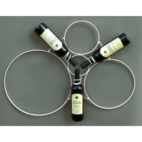 Weinregal "White Mystery" Flaschenständer Metall 80 cm Flaschenhalter Wandregal