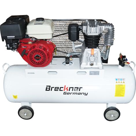 Compressore d'aria a cinghia da 200 litri, motore a benzina da 13 CV, pressione massima 8 bar, volume di aspirazione aria 600 l/min Breckner Germany (1/5)