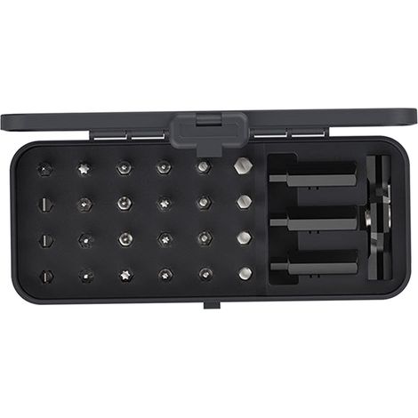Kit d'outils magnétiques 24 en 1 pour la réparation de meubles et d'ordinateurs, comprenant un tournevis à cliquet et une poignée détachable. (1/5)