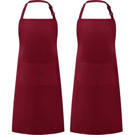 2er-Pack Kochschürzen Schürzen mit 2 Taschen Wasserabweisende verstellbare Schürzen für Damen und Herren Professionelle Küchenschürzen Geeignet s 89 (1/5)