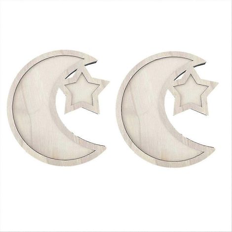 Set aus 2 Holztabletts für Ramadan, Geschirr für Eid Mubarak, A (1/5)