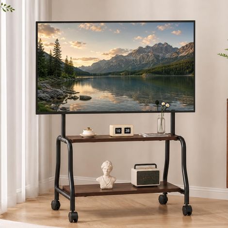 Support TV sur Pied pour Les Téléviseurs De 32 à 75 Pouces, Tele Portable sur Pied TV Universel Jusqu'à 50 Kg Meuble TV sur roulettes VESA Max 600 x 400 mm Support Télé Trepied TV Meuble (1/5)