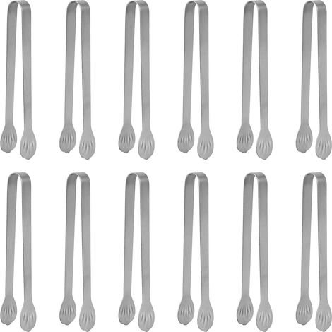 Pince à servir, pince de cuisine, pince à buffet, pince alimentaire en acier inoxydable lot de 12 petites pinces (5 pouces, lot de 12) (1/4)