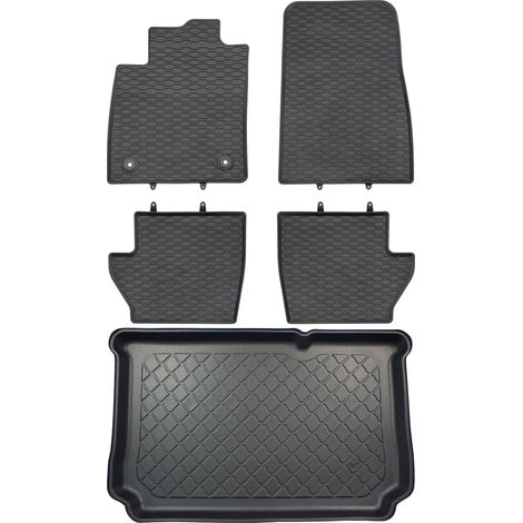 Ford Fiesta VIII Hatchback desde julio de 2017. JUEGO: alfombrillas de goma para coche + alfombrilla para maletero.