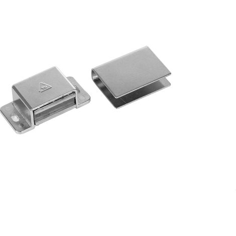 eliga - Magnete da avvitare con lamiera adesiva a U per porte in vetro, 8 mm