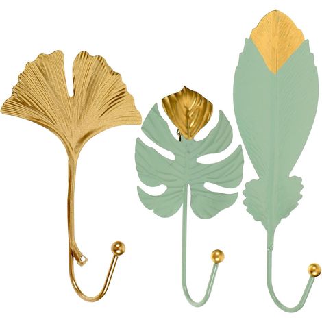 Iron Wall Mounted Towel Hook with Ginkgo Leaf Design Rust