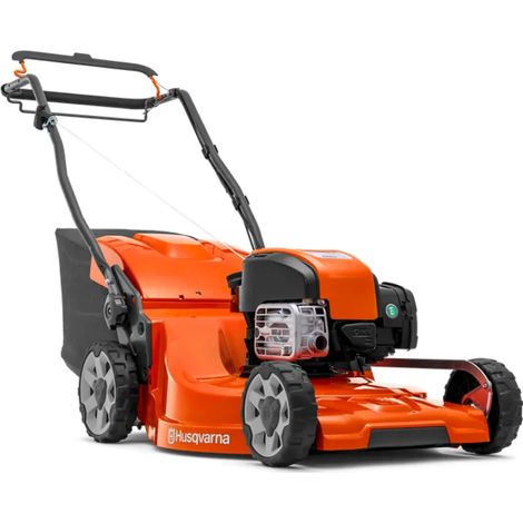 Husqvarna – Tondeuse thermique autotractée 53cm – Moteur essence 166cc 3.8Hp – Réglage central de la hauteur de coupe – Bac de ramassage 60L