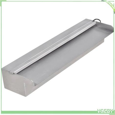 41672 Lame d'eau rectangulaire à LED 45 cm en acier inoxydable pour piscine (1/5)