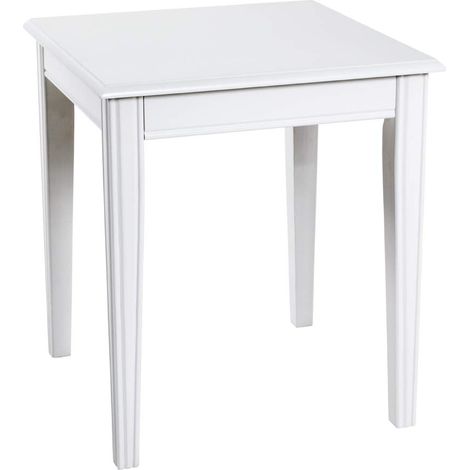 HAKU Tavolino bianco, Legno massiccio, MDF - Dim. L 45 cm x A 51 cm x P 45 cm, Stile Mobili Costieri (1/5)