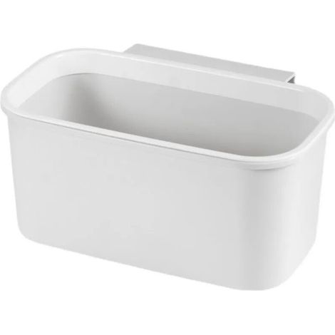 Table de chevet avec crochets, panier de rangement pour chambre – Blanc –