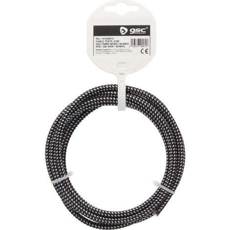 Cavo tessile 2.5M (2x0.75mm) Nero/Bianco
