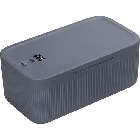 Boîte de rangement verrouillable, verrouillable pour médicaments, téléphone portable, prison verrouillée, conteneurs pour réfrigérateur personnel, maison, gris (1/4)