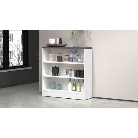 Etagère de cuisine blanc brillant/béton Solena (1/5)