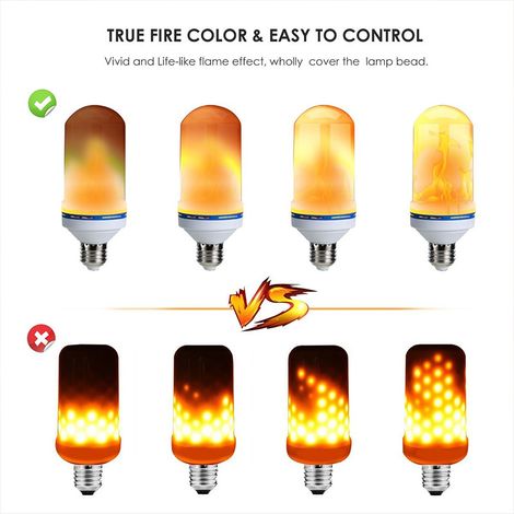 Ampoule LED E27 à effet flamme vacillante 360° - Lampe décorative de Noël (1/5)