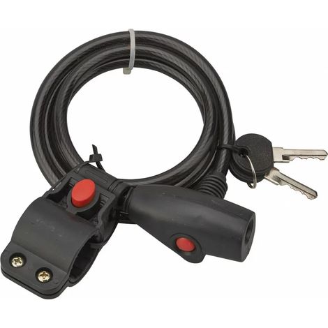 THIRARD - Antivol à clé Twisty, câble acier, vélo, 8mmx1.5m, 2 clés - THIRARD