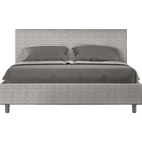 Letto Matrimoniale 160x200 cm con Rete e Contenitore Adele Aragona 1 Bianco (1/4)