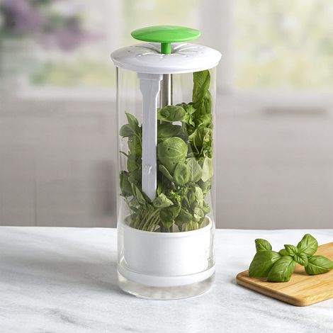 Aufbewahrungsbox für Kräuter und Gemüse – Grüner Behälter für Petersilie, Koriander und feine Kräuter – Küchenzubehör für Frische-lsw (1/5)