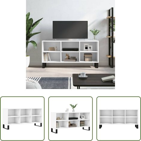 vidaXL Meuble tv bois - Meuble TV blanc 103,5x30x50 cm bois d'ingénierie (1/5)
