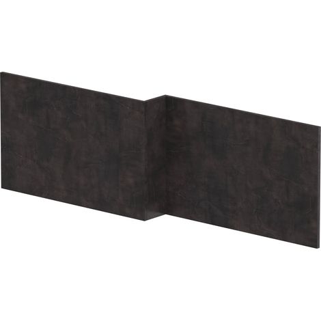 Nuie Matt Metallic Slate 1700mm L Shaped Shower Bath Front Panel - MPC2635 (1/2)