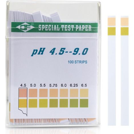 Kit de test Yalo : 100 bandelettes indicatrices de pH 4,5-9 (acide alcalin) pour eau et salive.