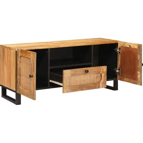 Meuble TV Marron 105 x 33 x 46 cm Bois de mangue massif (1/5)