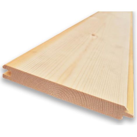 Perlina Doghe ad incastro in legno di abete da 300x15x2 cm, utile 13,5 cm