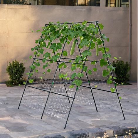 Support plantes grimpantes acier vert 180 x 100 x 180 cm (1/5)