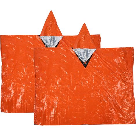 Veste et pantalon imperméables orange pour randonnée, camping et activités de plein air