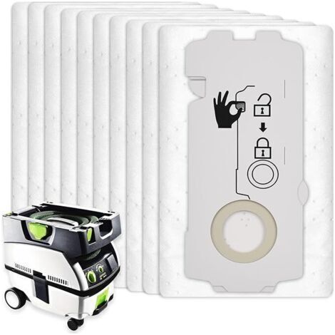 Sac filtre SelfClean SC-FIS-CT MINI/MIDI-2/5 - FESTOOL - 10 pièces - 204308 (1/4)