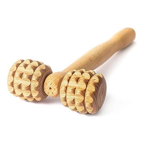 Rouleau Massage Bois Forme T Poignée, Maderothérapie, Massage Visage Corps, Palper-Rouler, Cellulite (1/5)