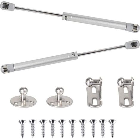 resortes de gas hidráulicos de 100 N, brazos elevadores neumáticos, amortiguadores de gas de 90 grados con tornillos, bisagra para apertura suave de puertas de armarios y muebles de cocina - 265 mm (1/5)