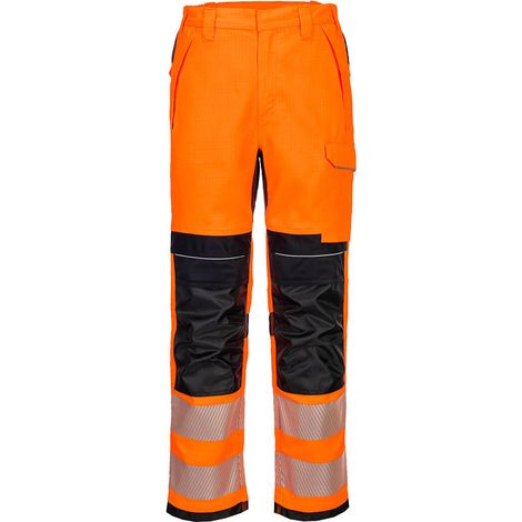 Pantalón de trabajo Pw3 Modaflame Hvo - Talla 26 - Naranja/negro - Portwest