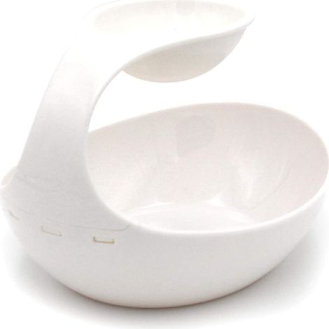 Bols à apéritifs et à trempettes réutilisables, à salade à 2 étages, pour chips, fruits, amuse-gueules, bols de service, petits bols pour dîners de famille/fêtes/réceptions, buffet (blanc, 1 pièce) (1/5)