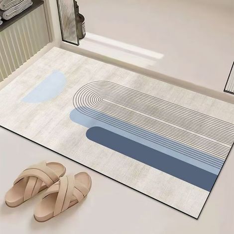 Boue de diatomées Milan 5080cm Tapis de sol en terre de diatomées, facile à nettoyer, tapis de salle de bain, tapis de toilette, absorbant et antidérapant (1/5)
