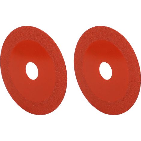Lot de 2 disques diamantés pour meuleuse d'angle, outil rotatif, lame de scie pour carrelage, verre et céramique (rouge). (1/5)