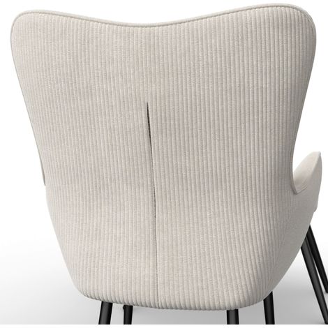 Mömax Sessel Aurora mit Hocker Cord Creme (1/5)