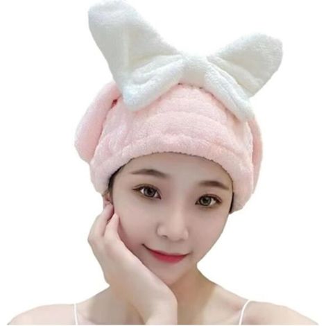 Enveloppe De Serviette De Cheveux Serviette Enveloppante Super Absorbante pour Cheveux Mouillés Serviettes Capillaires(Rose) (1/3)
