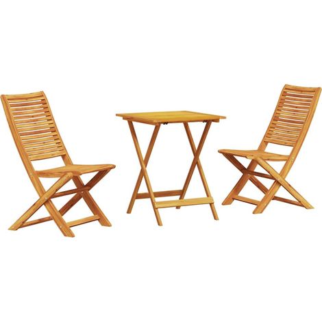 Maison Exclusive - Set Bistro Pieghevole 3 pcs Marrone Legno di Acacia Massello (1/5)