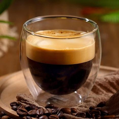 Tasse Café Double Paroi - - 80 ml - Verre Borosilicaté - 4 Cuillères - 4 Dessous de Verre en Feutre (1/4)